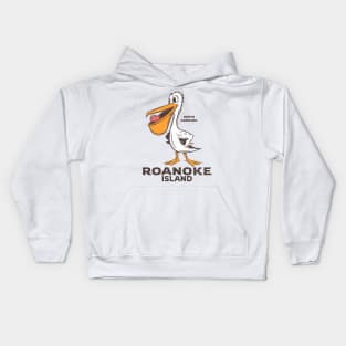 Roanoke Island, NC Summertime Vacationing Pelican & Fish Kids Hoodie